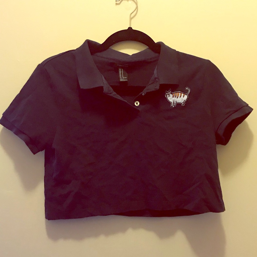 Cat Decal Crop Top